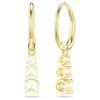 Stilla Attract Hoop Earrings Round Cut, White, Gold-Tone Plated