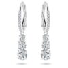 Stilla Attract Hoop Earrings Round Cut, White, Rhodium Plated
