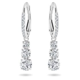 Stilla Attract Hoop Earrings Round Cut, White, Rhodium Plated