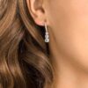 Stilla Attract Hoop Earrings Round Cut, White, Rhodium Plated