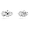 Stilla Attract Stud Earrings Round Cut, White, Rhodium Plated