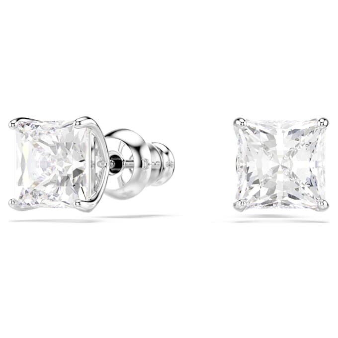 Stilla Attract Stud Earrings Square Cut, White, Rhodium Plated Stilla Attract Stud Earrings Square Cut, White, Rhodium Plated