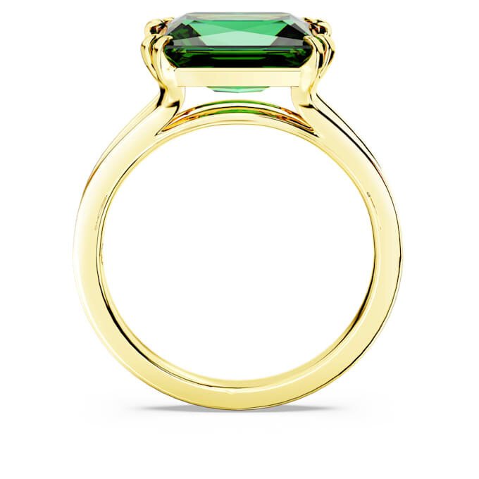 Stilla Cocktail Ring Rectangular Cut, Green, Gold-Tone Plated Stilla Cocktail Ring Rectangular Cut, Green, Gold-Tone Plated