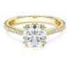 Stilla Cocktail Ring Round Cut, Pavé, White, Gold-Tone Plated