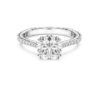 Stilla Cocktail Ring Round Cut, Pavé, White, Silver-Tone Finish Stilla Cocktail Ring Round Cut, Pavé, White, Silver-Tone Finish