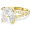 Stilla Cocktail Ring Square Cut, Pavé, White, Gold-Tone Plated Stilla Cocktail Ring Square Cut, Pavé, White, Gold-Tone Plated