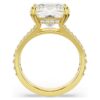 Stilla Cocktail Ring Square Cut, Pavé, White, Gold-Tone Plated Stilla Cocktail Ring Square Cut, Pavé, White, Gold-Tone Plated