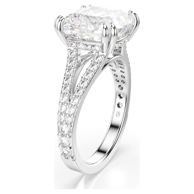 Stilla Cocktail Ring Square Cut, Pavé, White, Rhodium Plated Stilla Cocktail Ring Square Cut, Pavé, White, Rhodium Plated