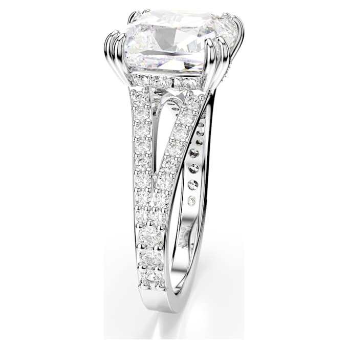 Stilla Cocktail Ring Square Cut, Pavé, White, Rhodium Plated Stilla Cocktail Ring Square Cut, Pavé, White, Rhodium Plated