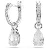 Stilla Drop Earrings Pear Cut, Round Cut, White, Rhodium Plated Stilla Drop Earrings Pear Cut, Round Cut, White, Rhodium Plated