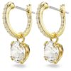 Stilla Drop Earrings Round Cut, White, Gold-Tone Plated Stilla Drop Earrings Round Cut, White, Gold-Tone Plated
