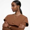 Stilla Drop Earrings Round Cut, White, Gold-Tone Plated Stilla Drop Earrings Round Cut, White, Gold-Tone Plated