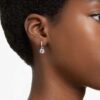 Stilla Drop Earrings Round Cut, White, Rose Gold-Tone Plated Stilla Drop Earrings Round Cut, White, Rose Gold-Tone Plated