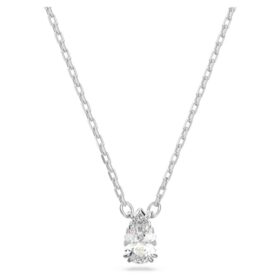 Stilla Pendant Pear Cut, White, Rhodium Plated Stilla Pendant Pear Cut, White, Rhodium Plated