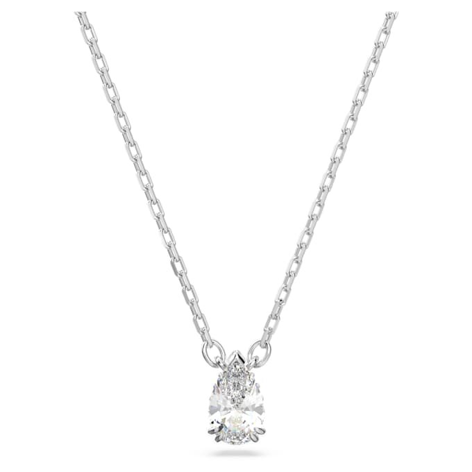 Stilla Pendant Pear Cut, White, Rhodium Plated Stilla Pendant Pear Cut, White, Rhodium Plated
