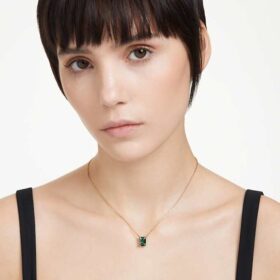 Stilla Pendant Rectangular Cut, Green, Gold-Tone Plated Stilla Pendant Rectangular Cut, Green, Gold-Tone Plated