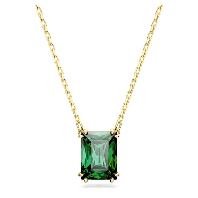 Stilla Pendant Rectangular Cut, Green, Gold-Tone Plated Stilla Pendant Rectangular Cut, Green, Gold-Tone Plated