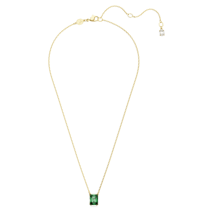 Stilla Pendant Rectangular Cut, Green, Gold-Tone Plated Stilla Pendant Rectangular Cut, Green, Gold-Tone Plated