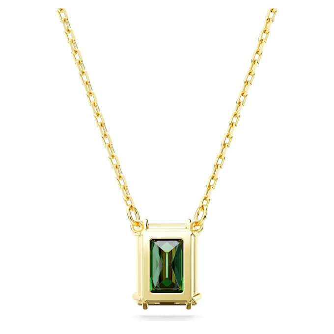 Stilla Pendant Rectangular Cut, Green, Gold-Tone Plated Stilla Pendant Rectangular Cut, Green, Gold-Tone Plated