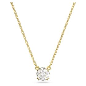 Stilla Pendant Round Cut, White, Gold-Tone Plated Stilla Pendant Round Cut, White, Gold-Tone Plated