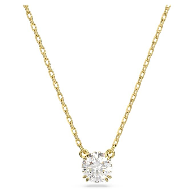 Stilla Pendant Round Cut, White, Gold-Tone Plated Stilla Pendant Round Cut, White, Gold-Tone Plated
