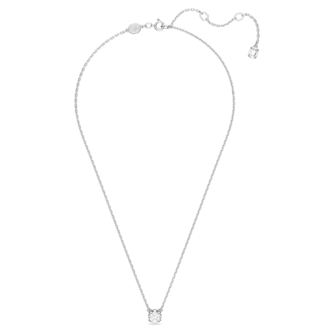 Stilla Pendant Round Cut, White, Rhodium Plated Stilla Pendant Round Cut, White, Rhodium Plated