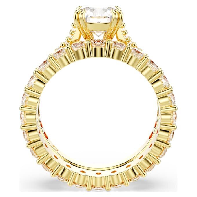 Stilla Ring Set (2), Round Cut, White, Gold-Tone Plated Stilla Ring Set (2), Round Cut, White, Gold-Tone Plated