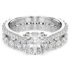 Stilla Ring Set (2), Round Cut, White, Rhodium Plated