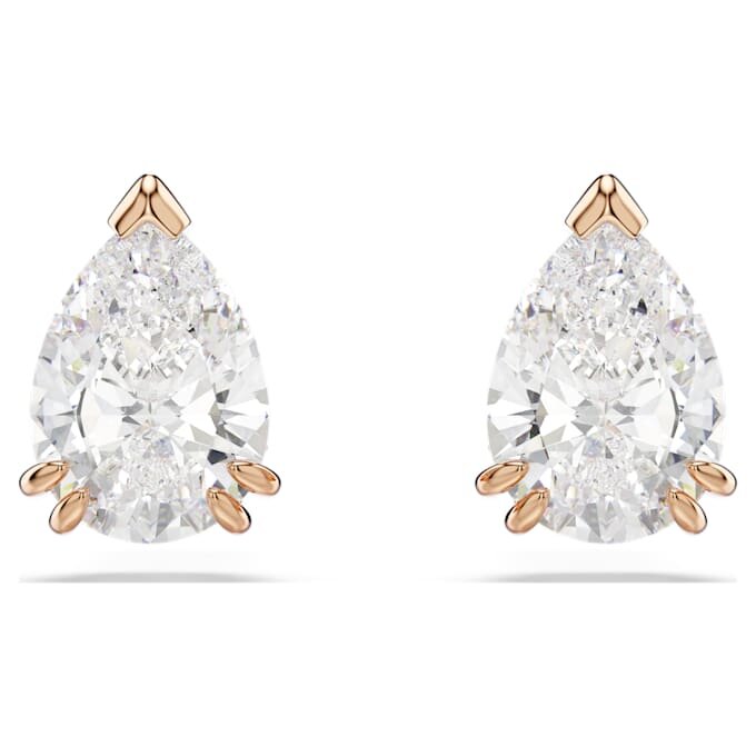 Stilla Stud Earrings Pear Cut, White, Rose Gold-Tone Plated Stilla Stud Earrings Pear Cut, White, Rose Gold-Tone Plated