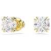 Stilla Stud Earrings Round Cut, White, Gold-Tone Plated Stilla Stud Earrings Round Cut, White, Gold-Tone Plated