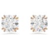 Stilla Stud Earrings Round Cut, White, Rose Gold-Tone Plated