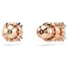 Stilla Stud Earrings Round Cut, White, Rose Gold-Tone Plated