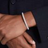 Sublima Bangle Snow Pavé, White, Rhodium Plated Sublima Bangle Snow Pavé, White, Rhodium Plated