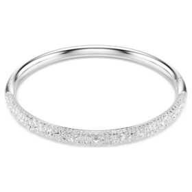 Sublima Bangle Snow Pavé, White, Rhodium Plated