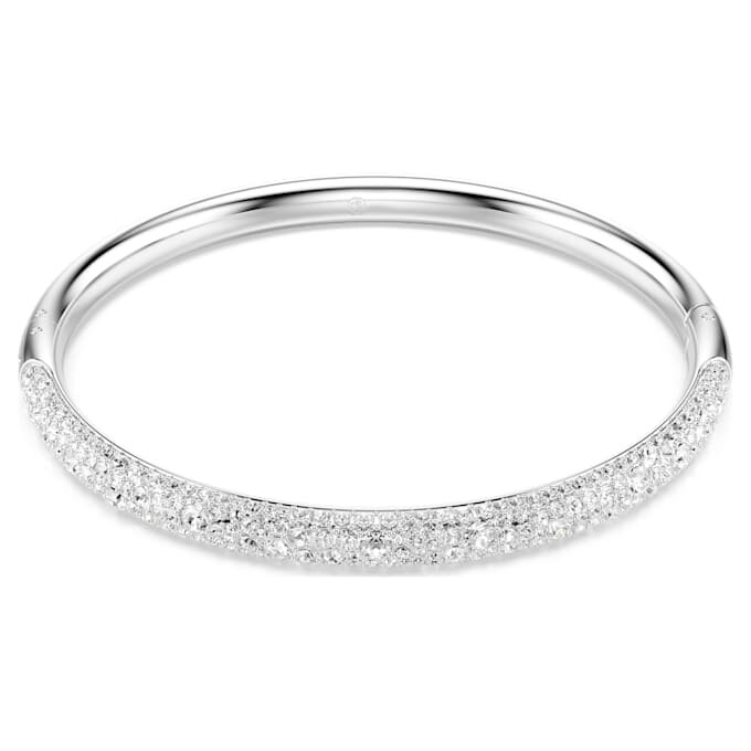 Sublima Bangle Snow Pavé, White, Rhodium Plated Sublima Bangle Snow Pavé, White, Rhodium Plated