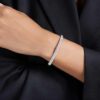 Sublima Bangle Snow Pavé, White, Rhodium Plated Sublima Bangle Snow Pavé, White, Rhodium Plated