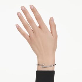 Sublima Bangle White, Ruthenium Plated