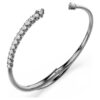 Sublima Bangle White, Ruthenium Plated