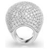 Sublima Cocktail Ring Large, White, Rhodium Plated