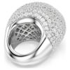 Sublima Cocktail Ring Large, White, Rhodium Plated