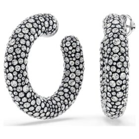 Sublima Hoop Earrings Mixed Round Cuts, White, Rhodium Plated Sublima Hoop Earrings Mixed Round Cuts, White, Rhodium Plated