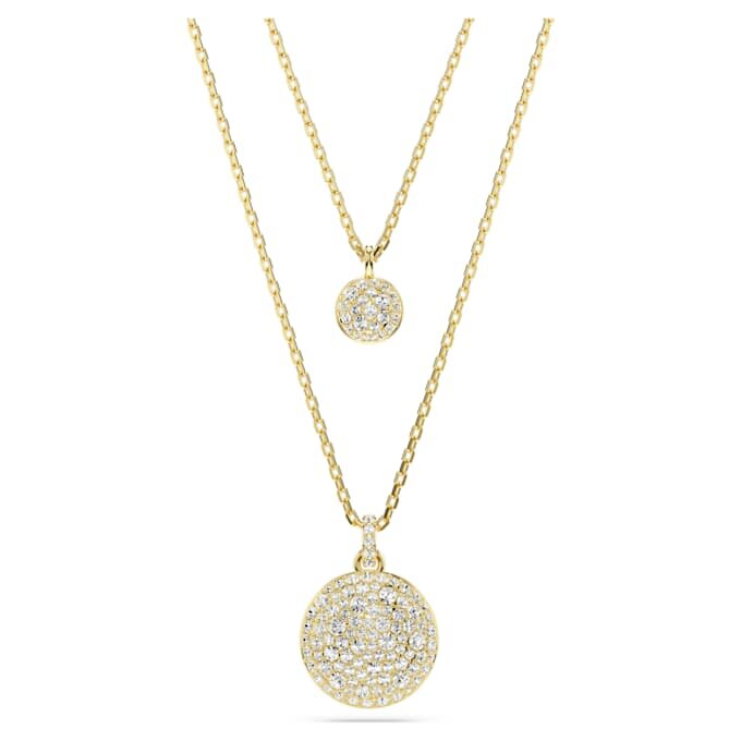 Sublima Layered Pendant White, Gold-Tone Plated Sublima Layered Pendant White, Gold-Tone Plated