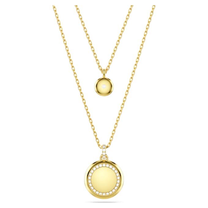 Sublima Layered Pendant White, Gold-Tone Plated Sublima Layered Pendant White, Gold-Tone Plated