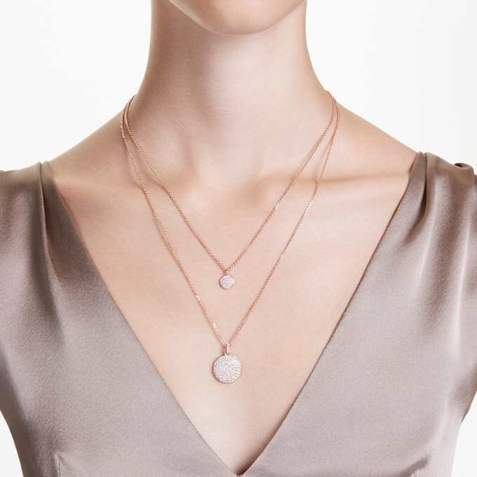 Sublima Layered Pendant White, Rose Gold-Tone Plated Sublima Layered Pendant White, Rose Gold-Tone Plated