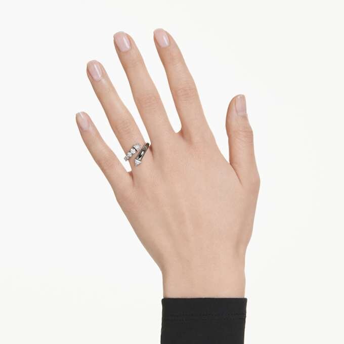 Sublima Open Ring Mixed Cuts, White, Ruthenium Plated Sublima Open Ring Mixed Cuts, White, Ruthenium Plated