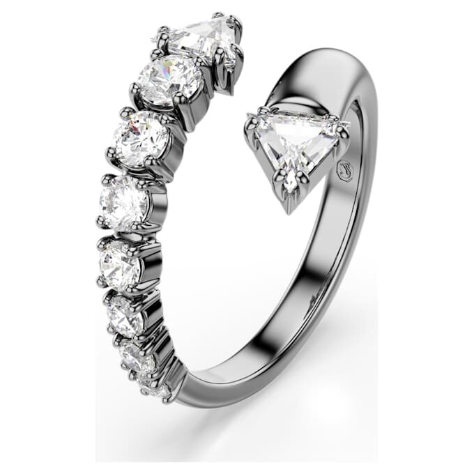 Sublima Open Ring Mixed Cuts, White, Ruthenium Plated Sublima Open Ring Mixed Cuts, White, Ruthenium Plated
