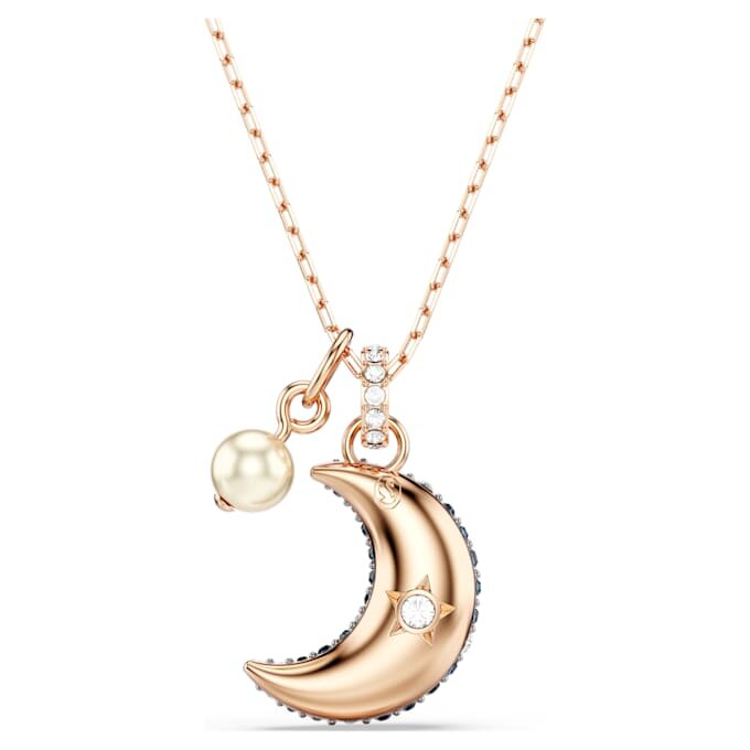 Sublima Pendant Crystal Pearl, Moon, Multicolored, Rose Gold-Tone Plated Sublima Pendant Crystal Pearl, Moon, Multicolored, Rose Gold-Tone Plated