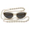 Sunglasses Cat-Eye Shape, Chain, Gray Sunglasses Cat-Eye Shape, Chain, Gray