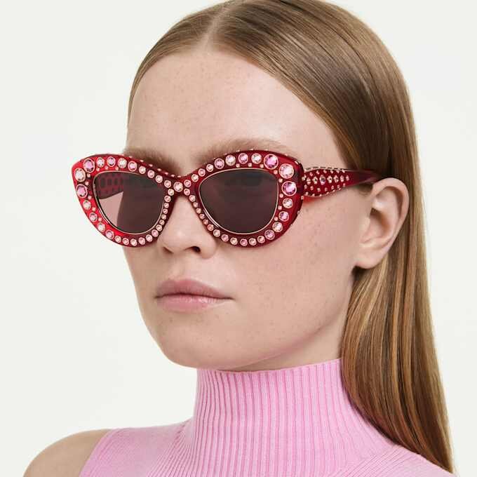 Sunglasses Cat-Eye Shape, Sk6060, Red Sunglasses Cat-Eye Shape, Sk6060, Red