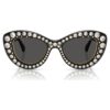 Sunglasses Cat-Eye Shape, Sk6060, Silver Tone